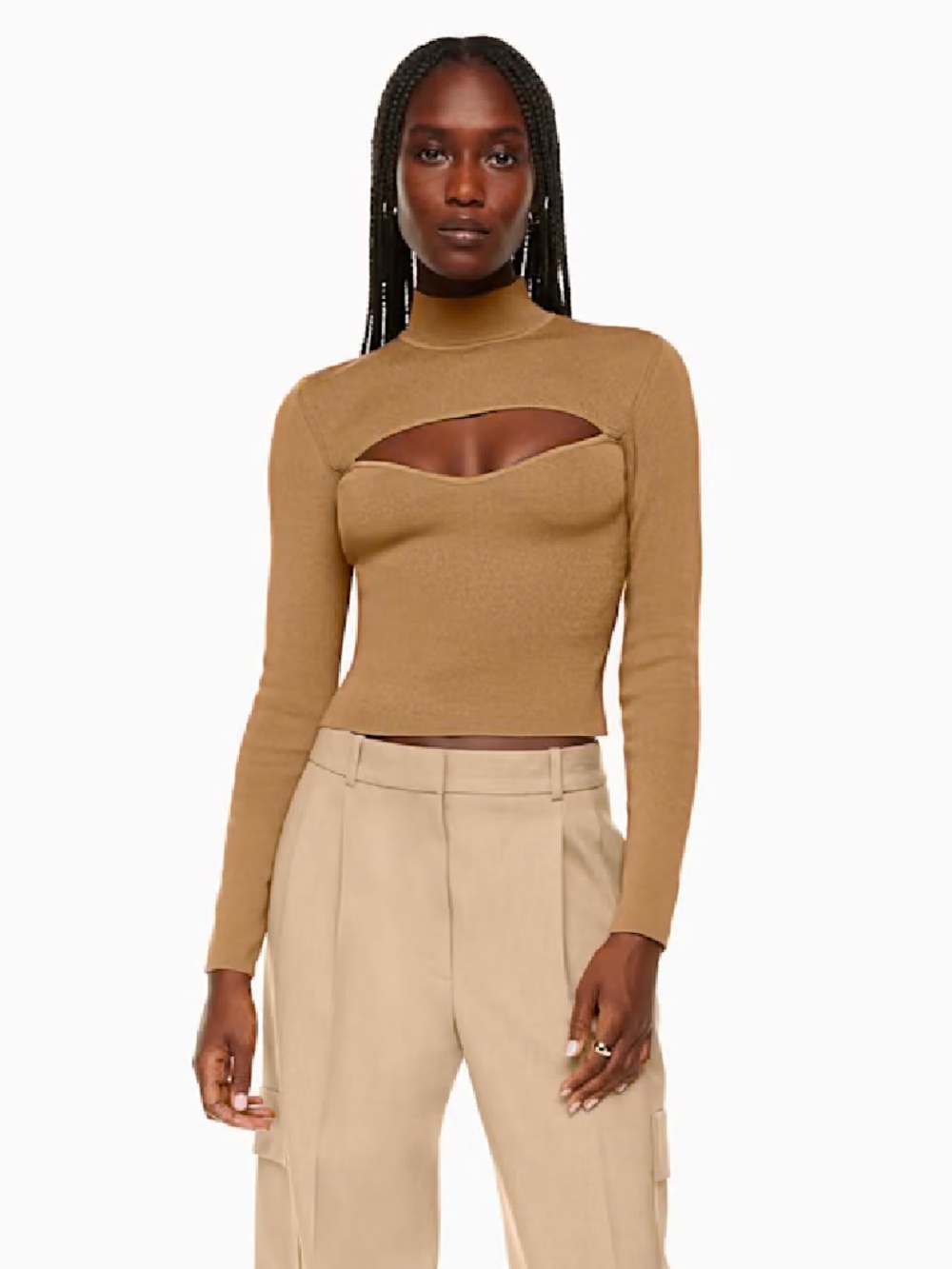 Aritzia Babaton Abbott Sculpt Knit Long Sleeve Top